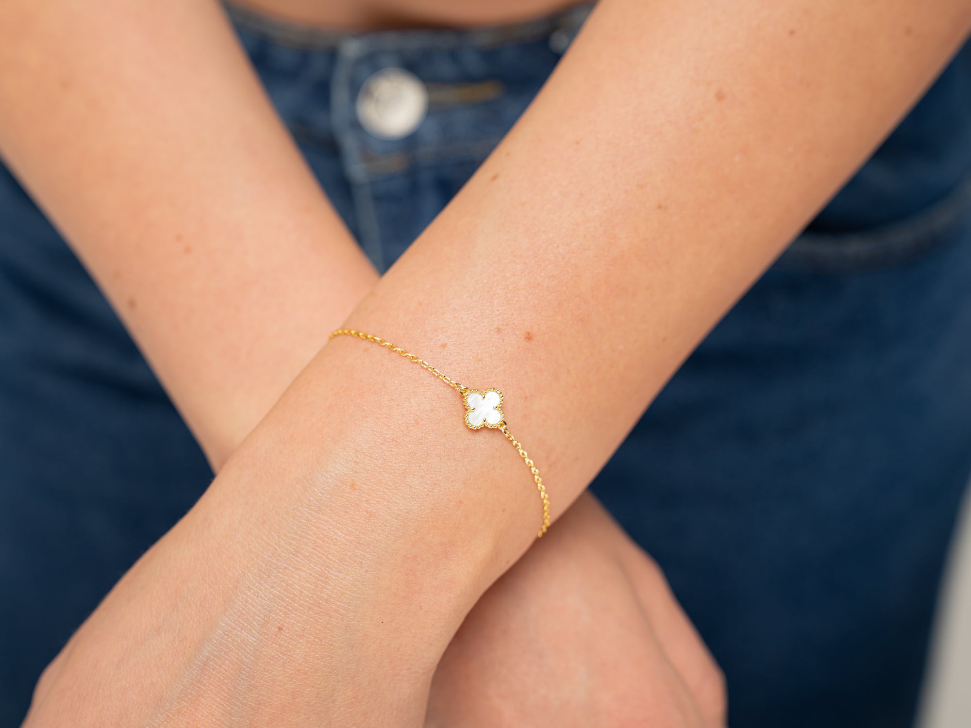 Green, Pink, Black or White Clover Bracelet
