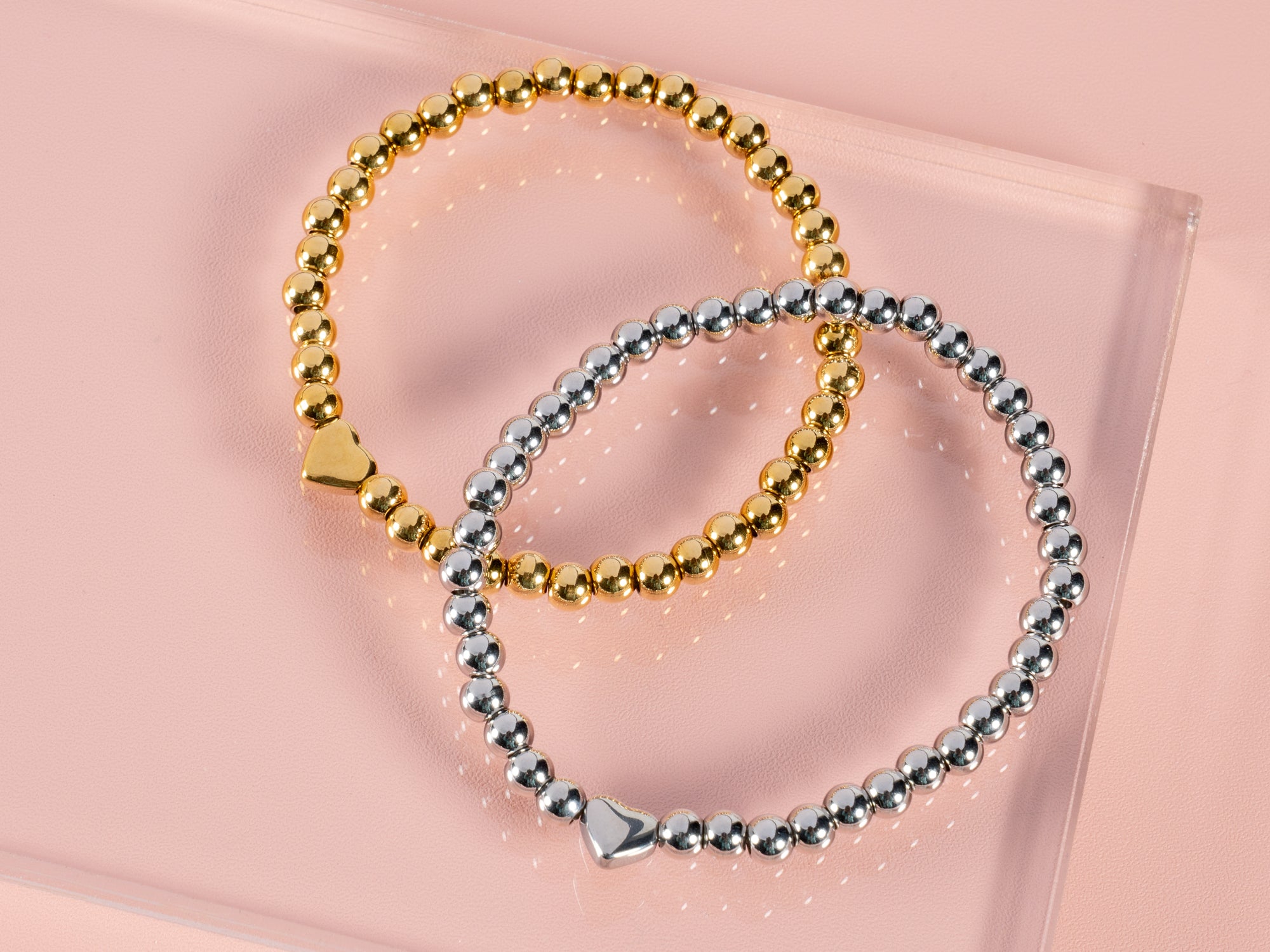 Bridesmaid Stretch Heart Bracelets