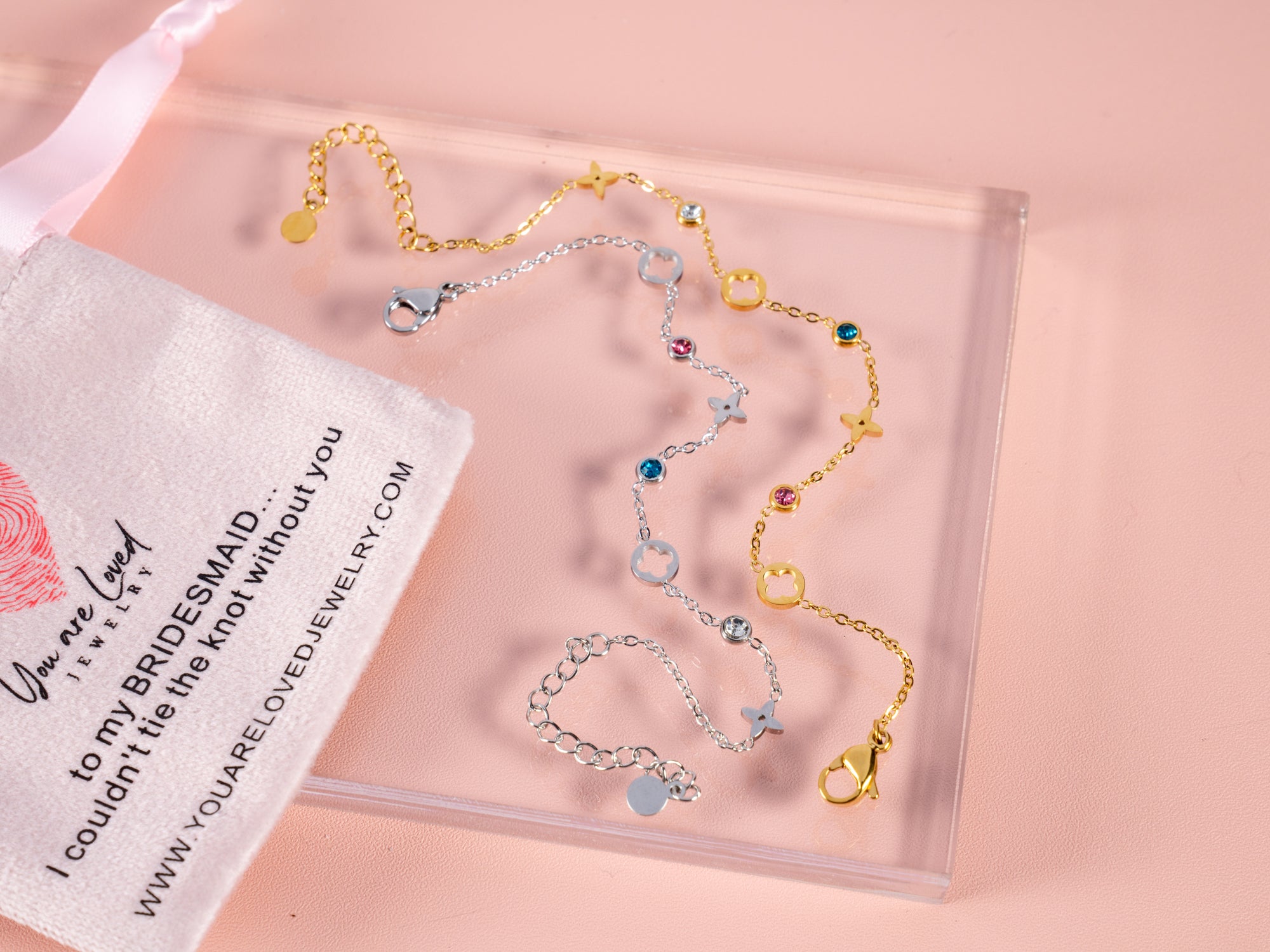 Multi Four Leaf Clover Bridesmaid Gift Bracelets