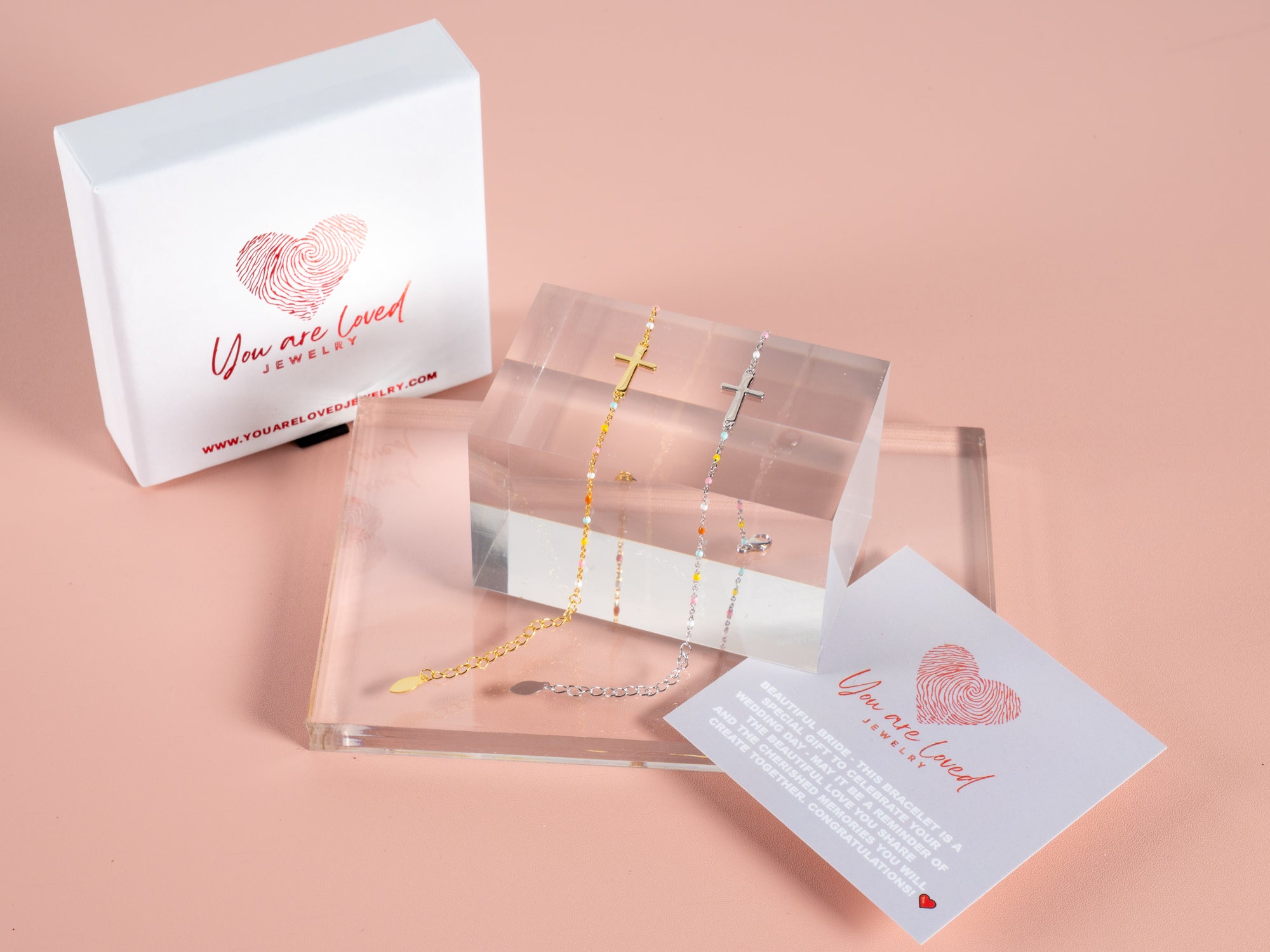 faith cross bracelets available in gold or silver and come with a bride congrats card and make great gifts for the christian bride