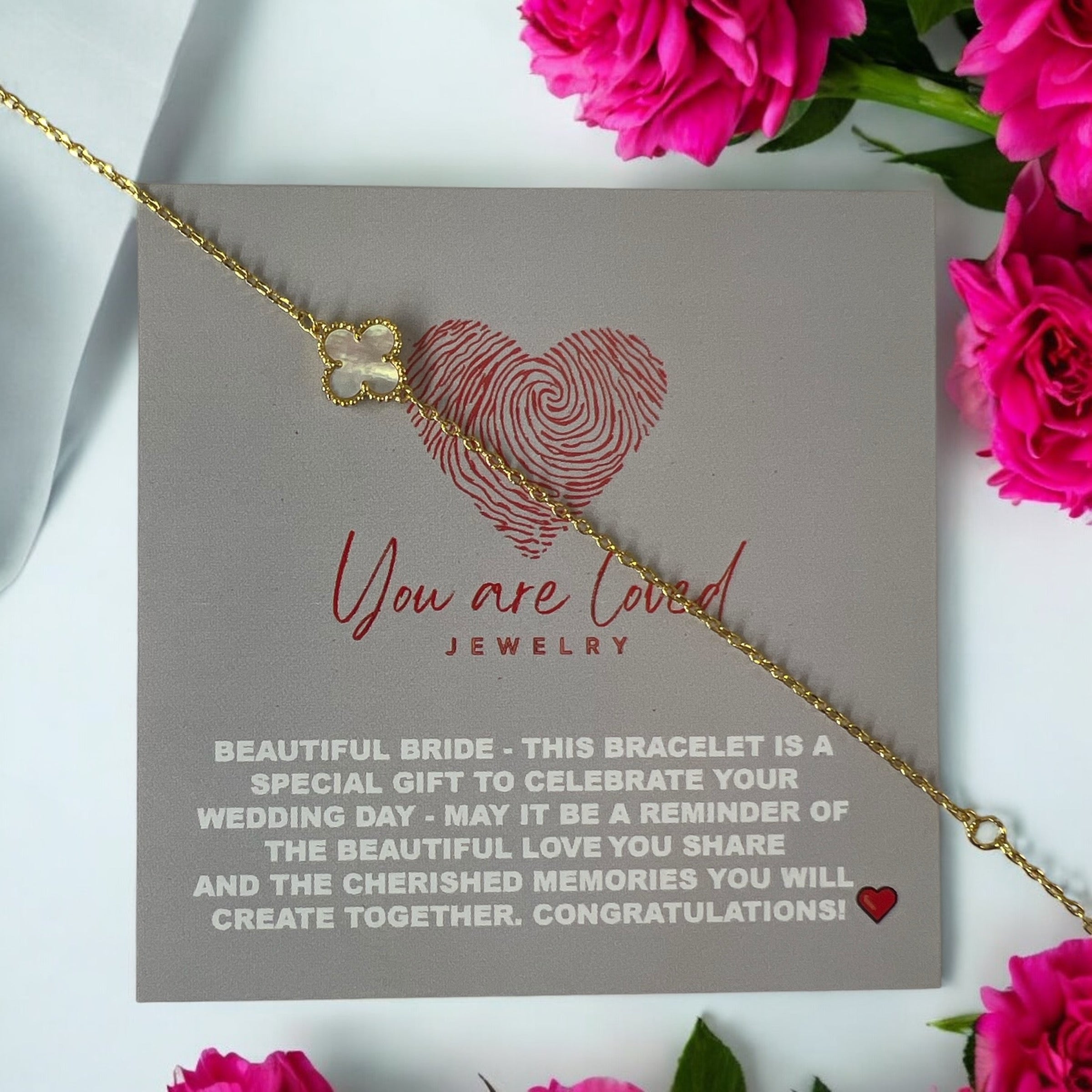 Green, Pink, Black or White Clover Bracelet