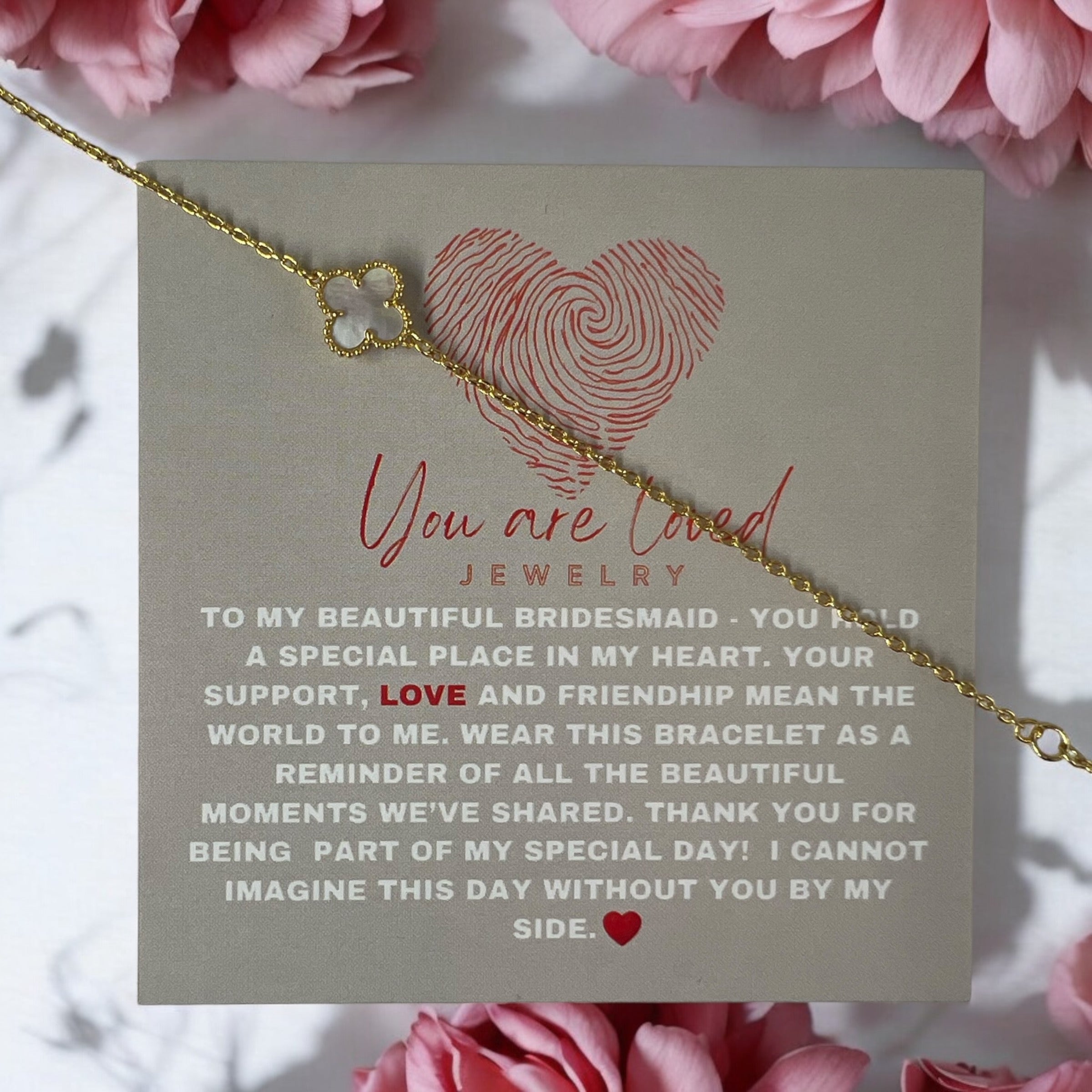 Green, Pink, Black or White Clover Bracelet