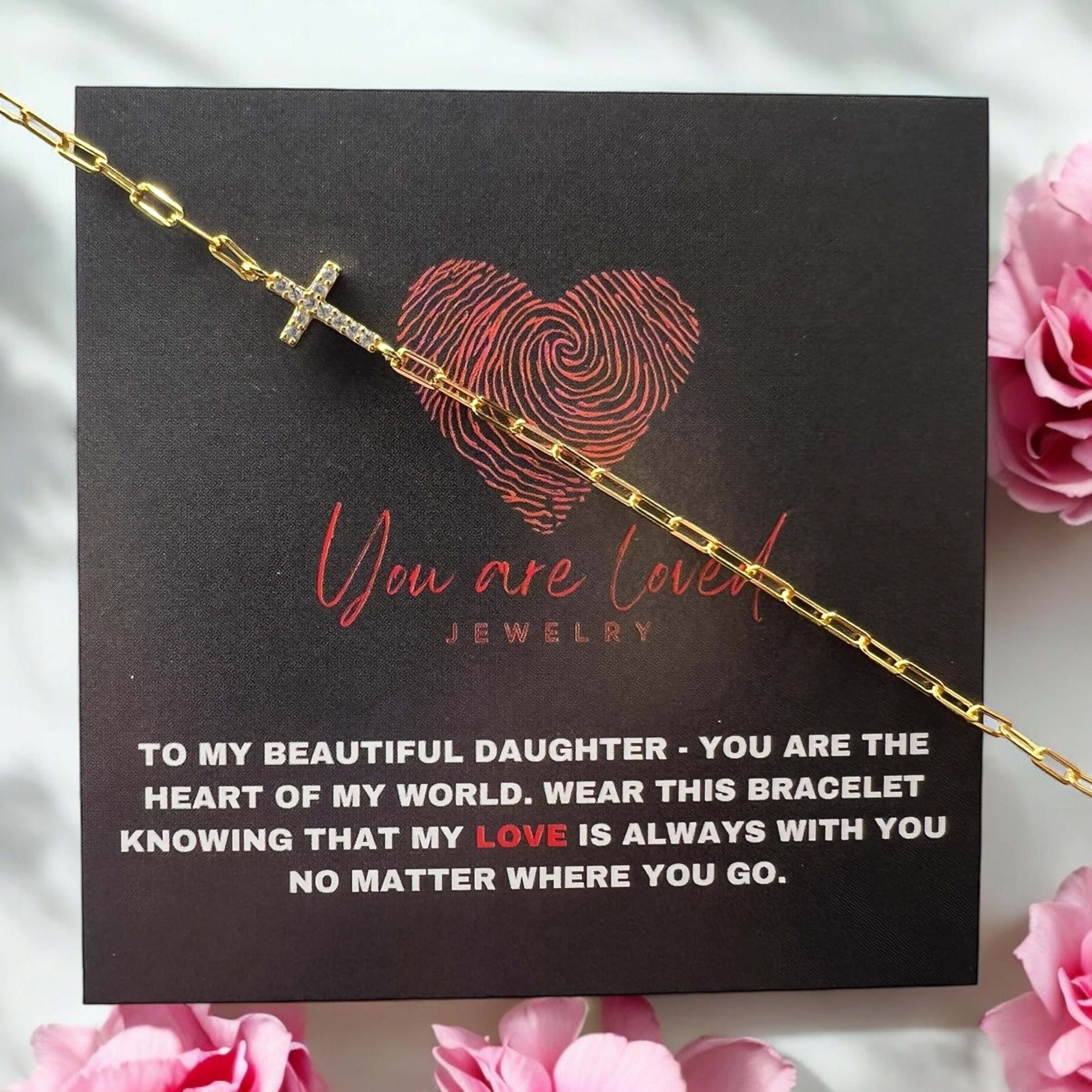 Faith Link Bracelet in Gold