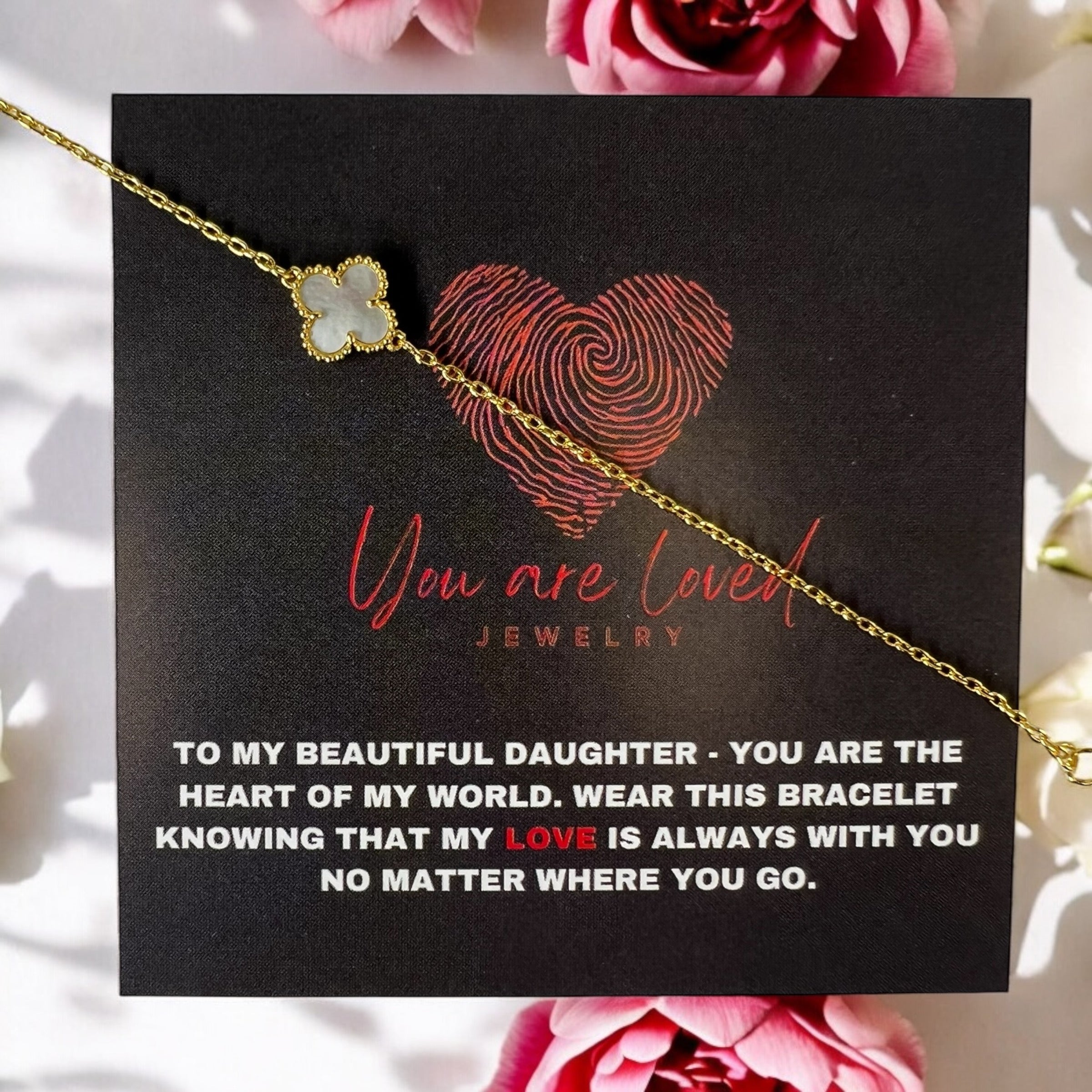 Green, Pink, Black or White Clover Bracelet