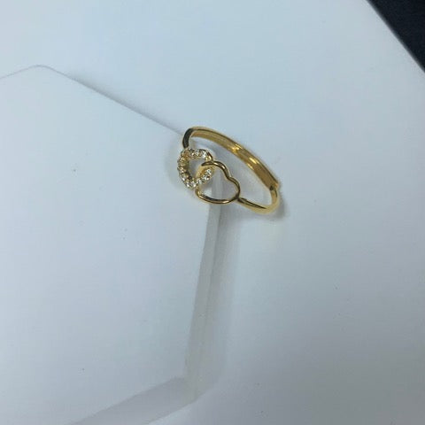 Double Heart Ring in Gold or Silver