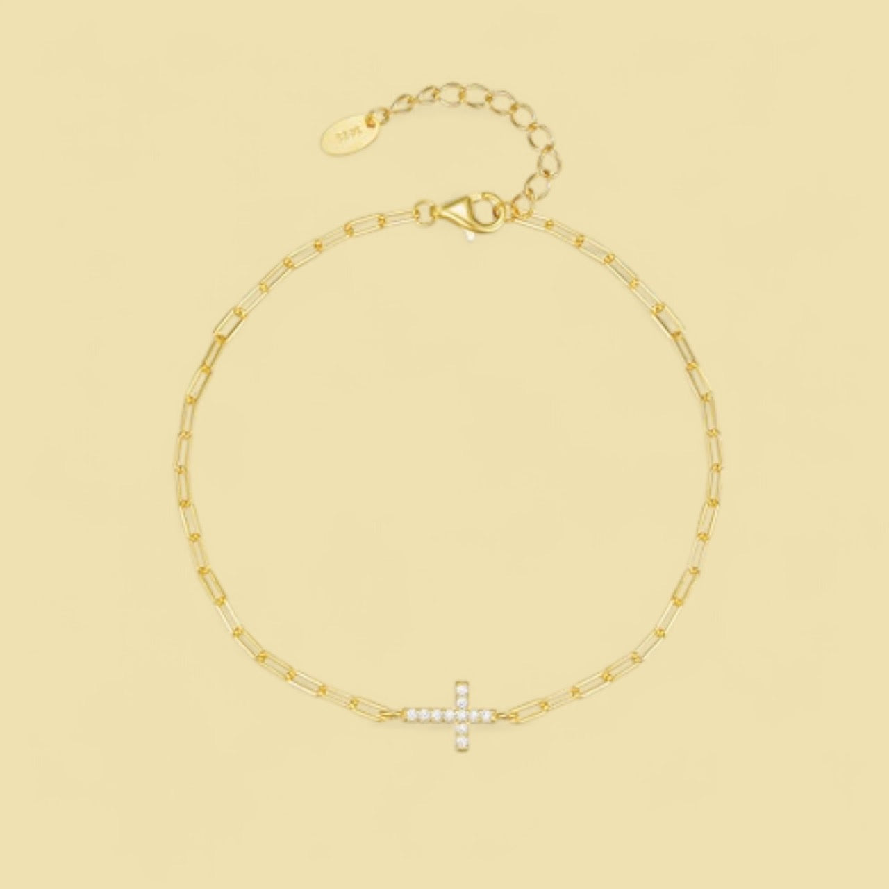 Bridal Faith Link Cross Bracelet Gold | Silver