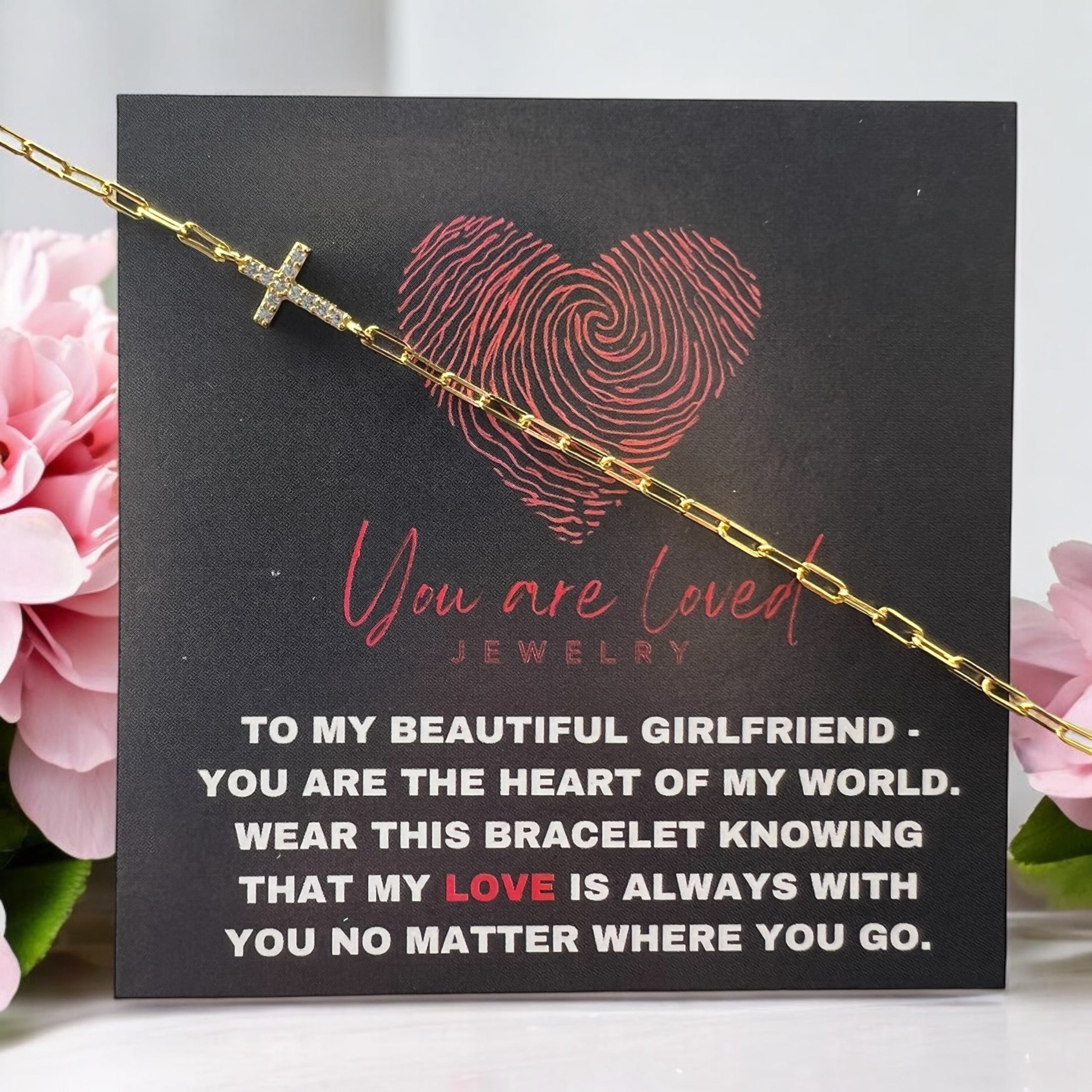 Faith Link Bracelet in Gold