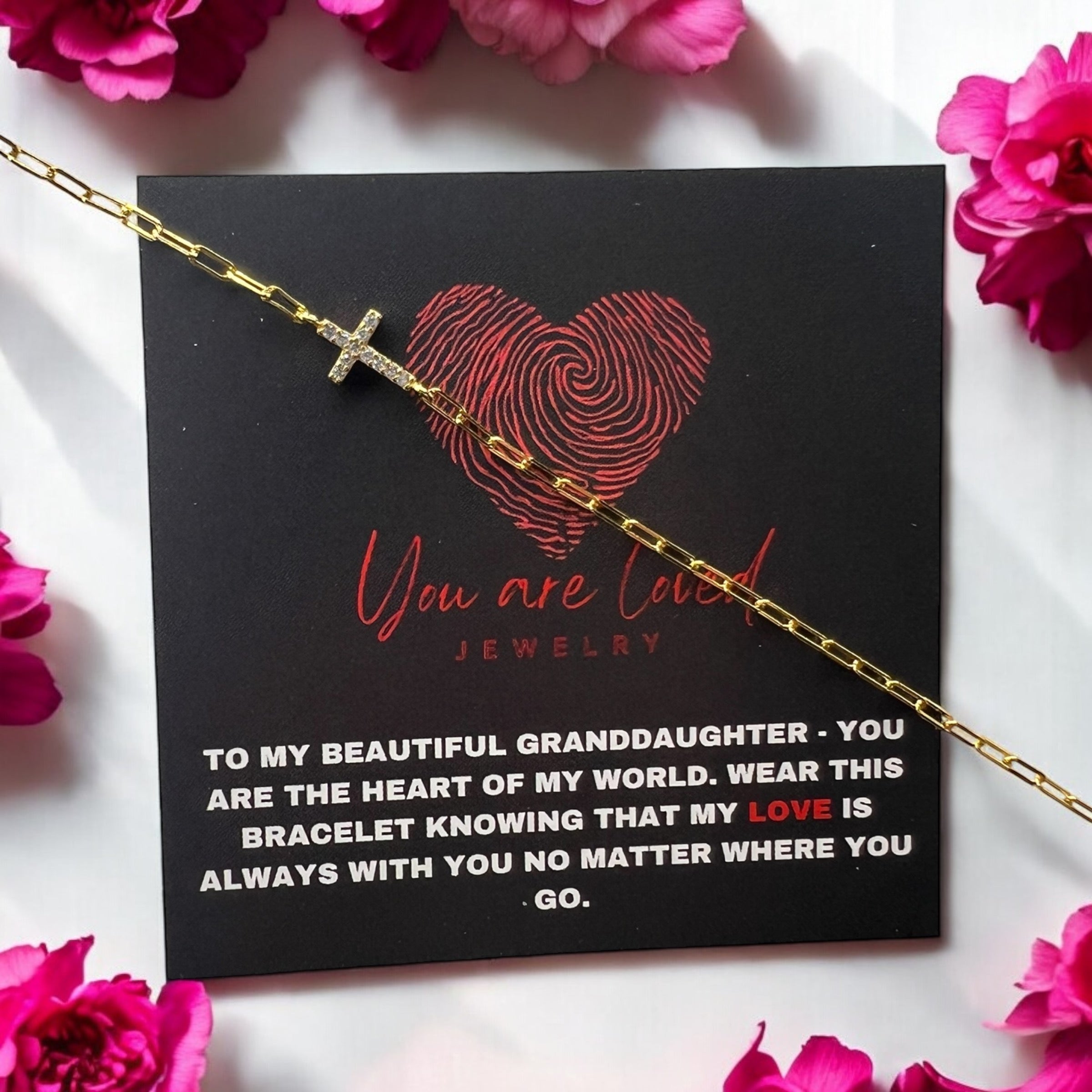 Faith Link Bracelet in Gold