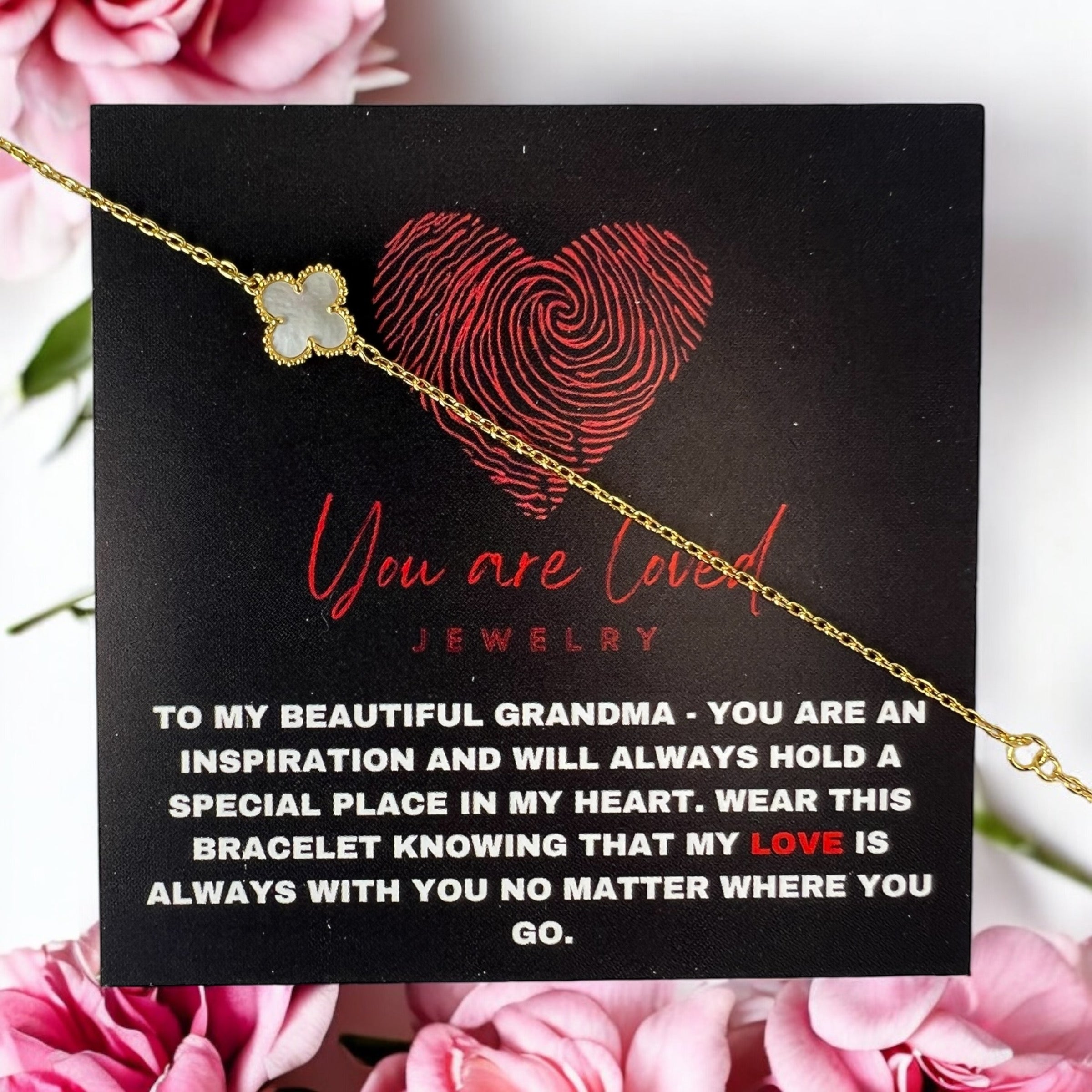 Green, Pink, Black or White Clover Bracelet