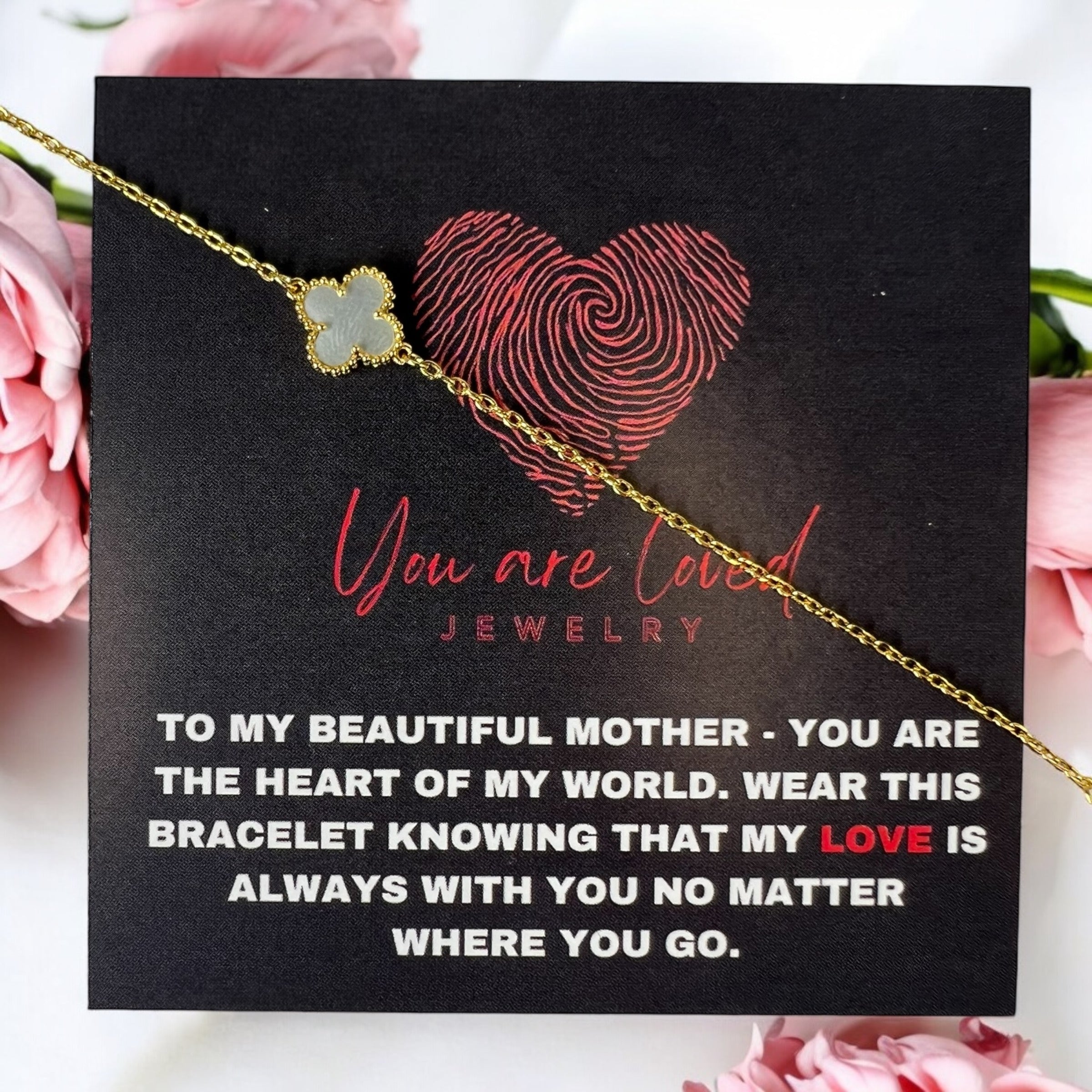 Green, Pink, Black or White Clover Bracelet