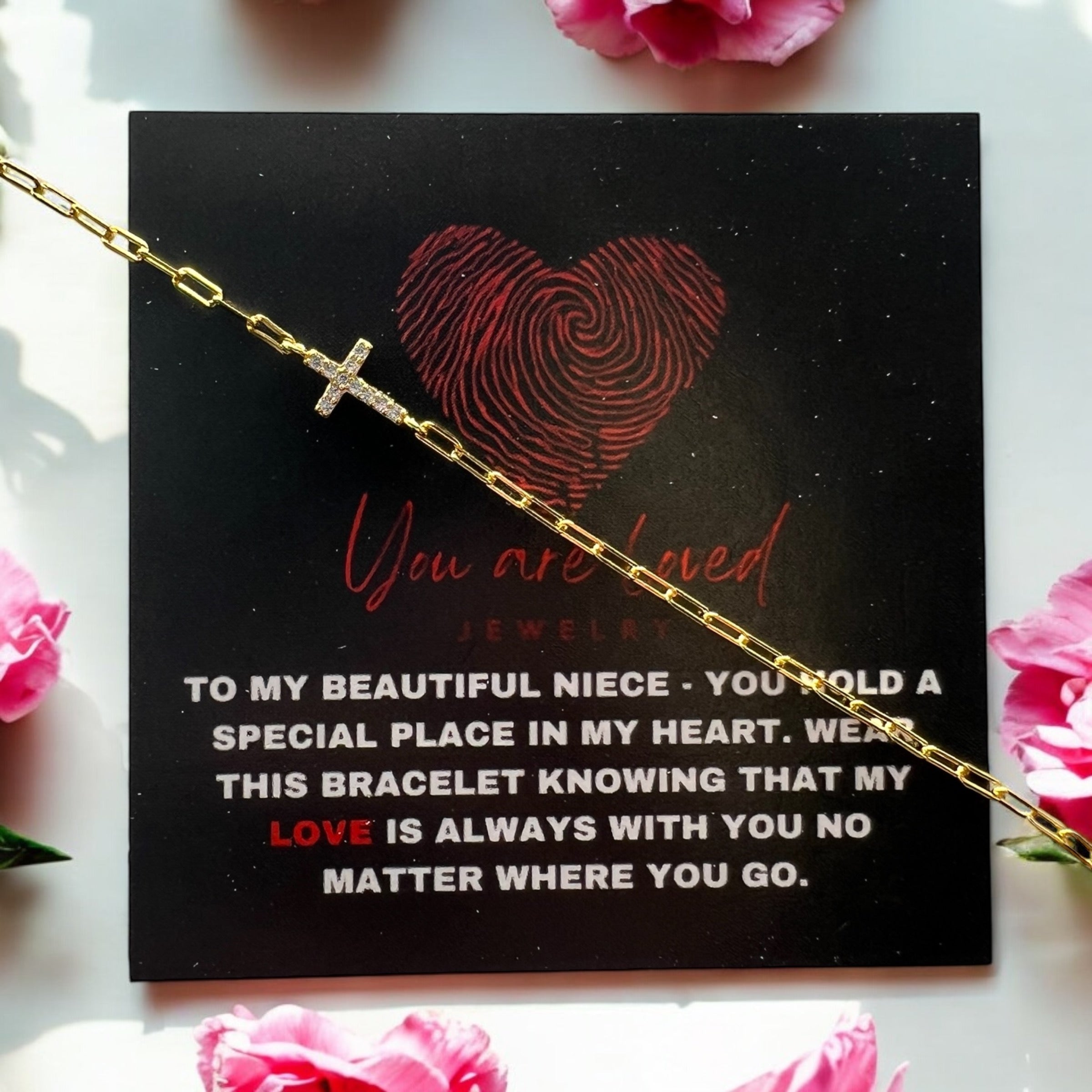 Faith Link Bracelet in Gold