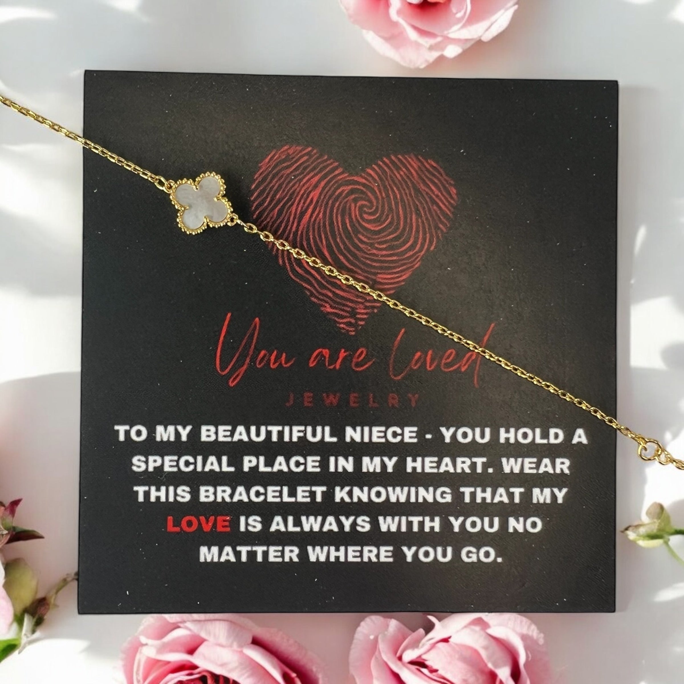 Green, Pink, Black or White Clover Bracelet