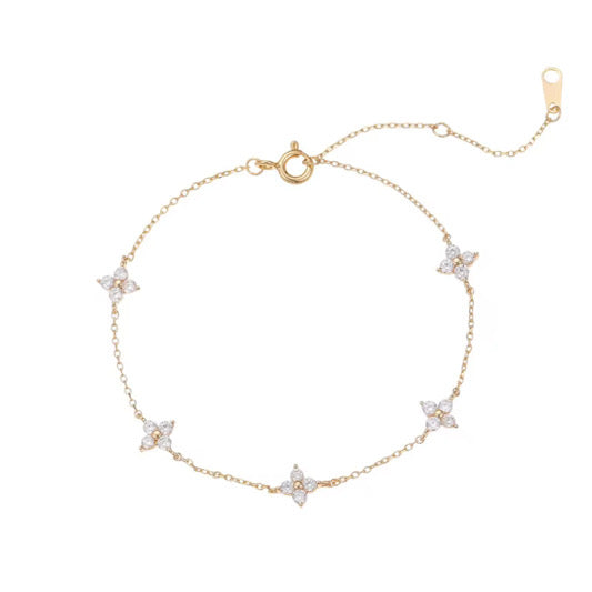 Delicate Flower Gemstone Bracelet