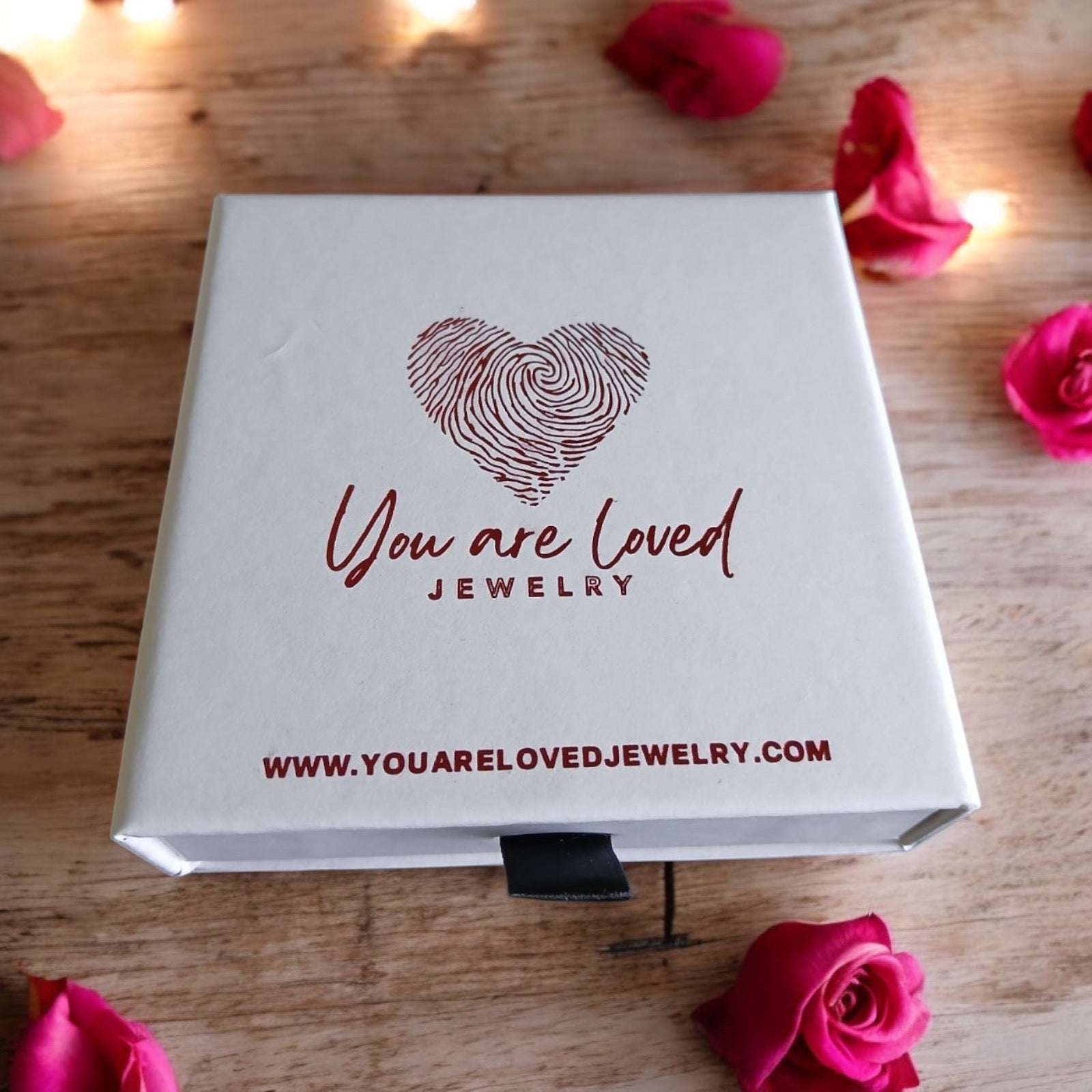 white you are loved jewelry box that comes with each purchase of our bridal gift jewelry