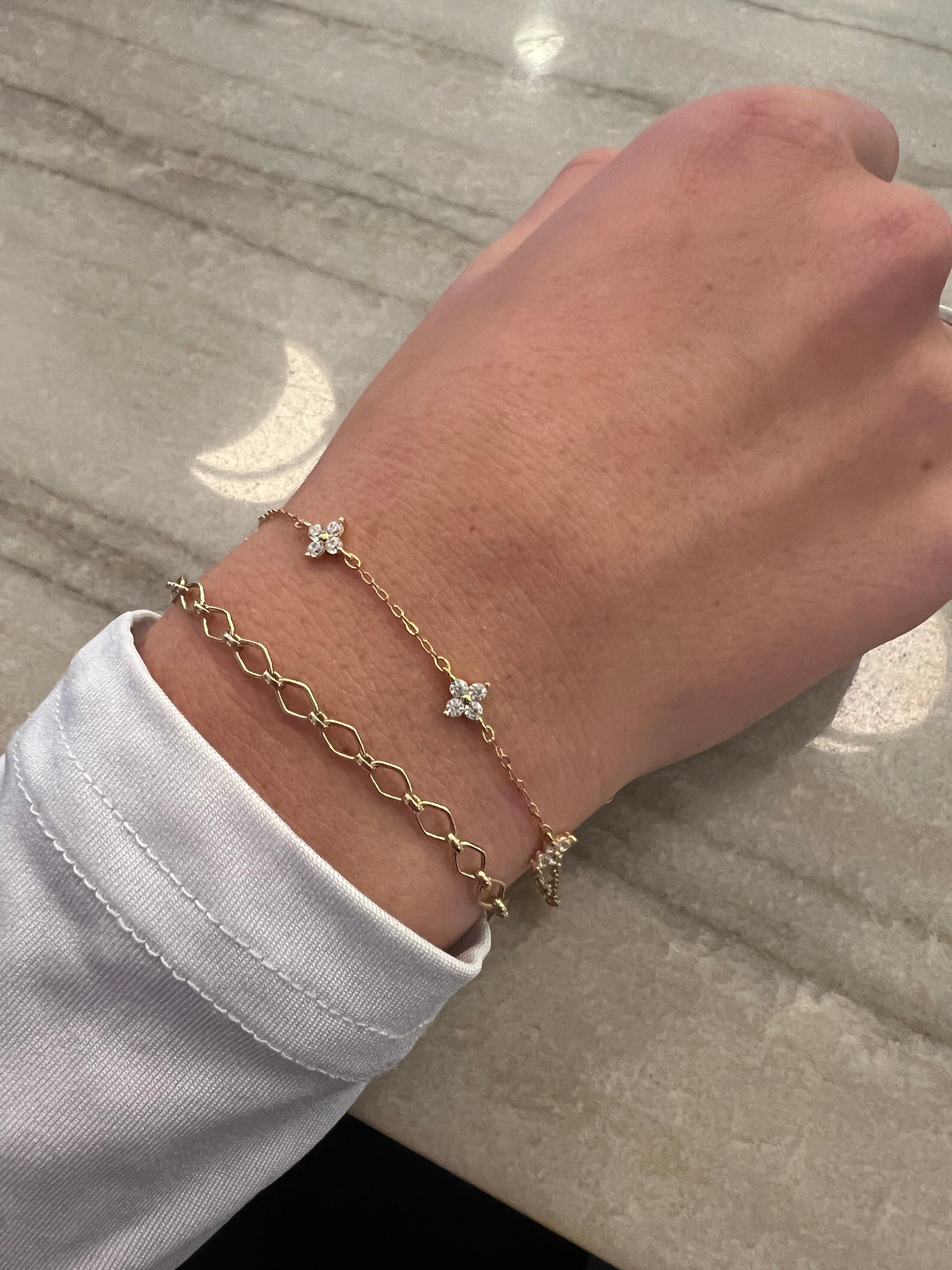 Delicate Flower Gemstone Bracelet