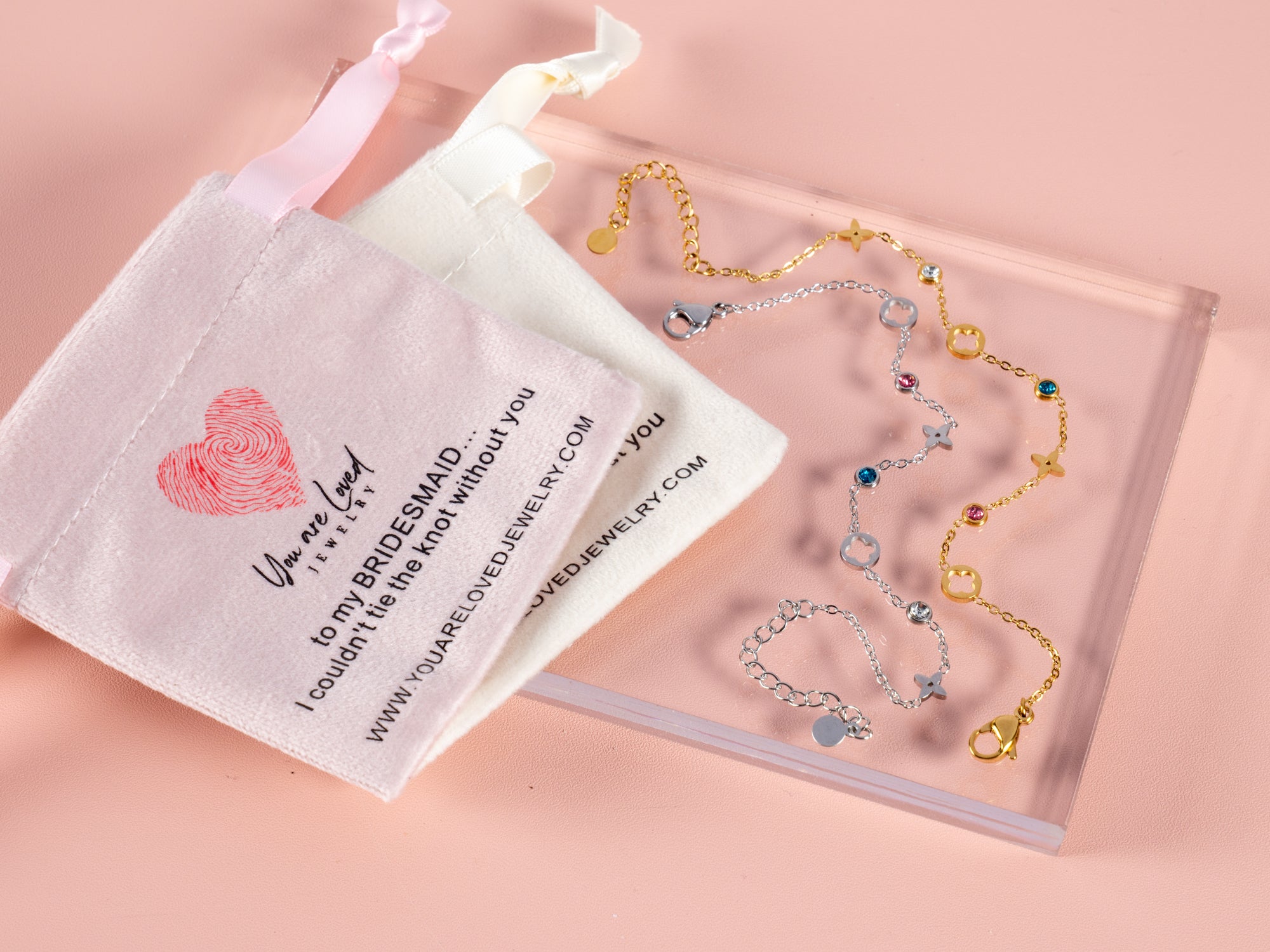 Multi Four Leaf Clover Bridesmaid Gift Bracelets