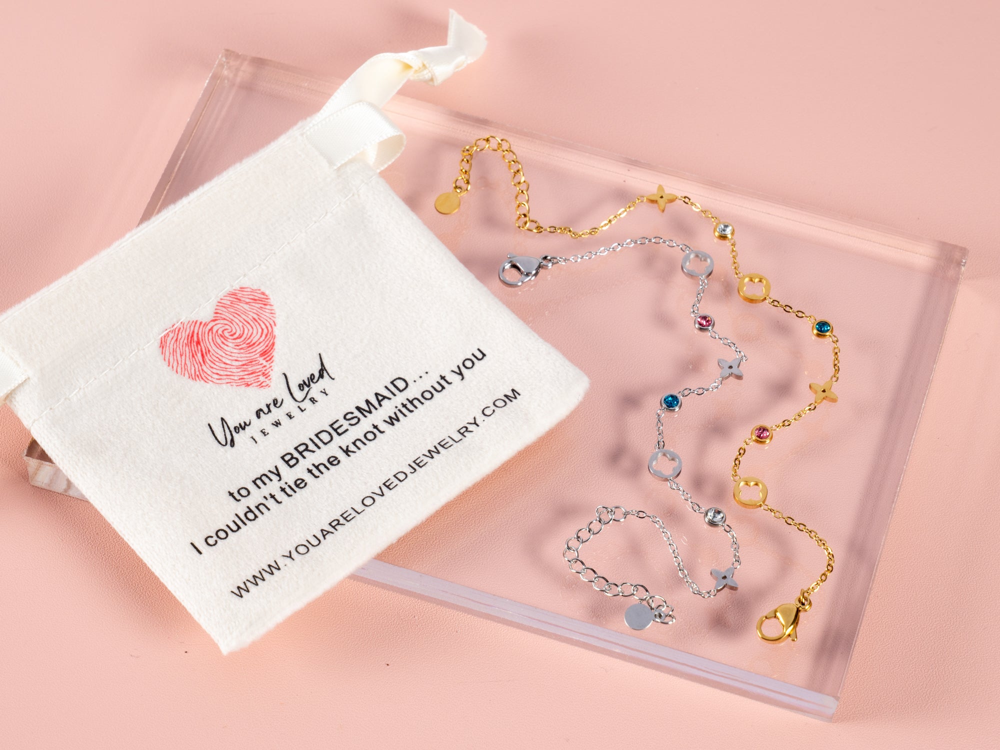 Multi Four Leaf Clover Bridesmaid Gift Bracelets