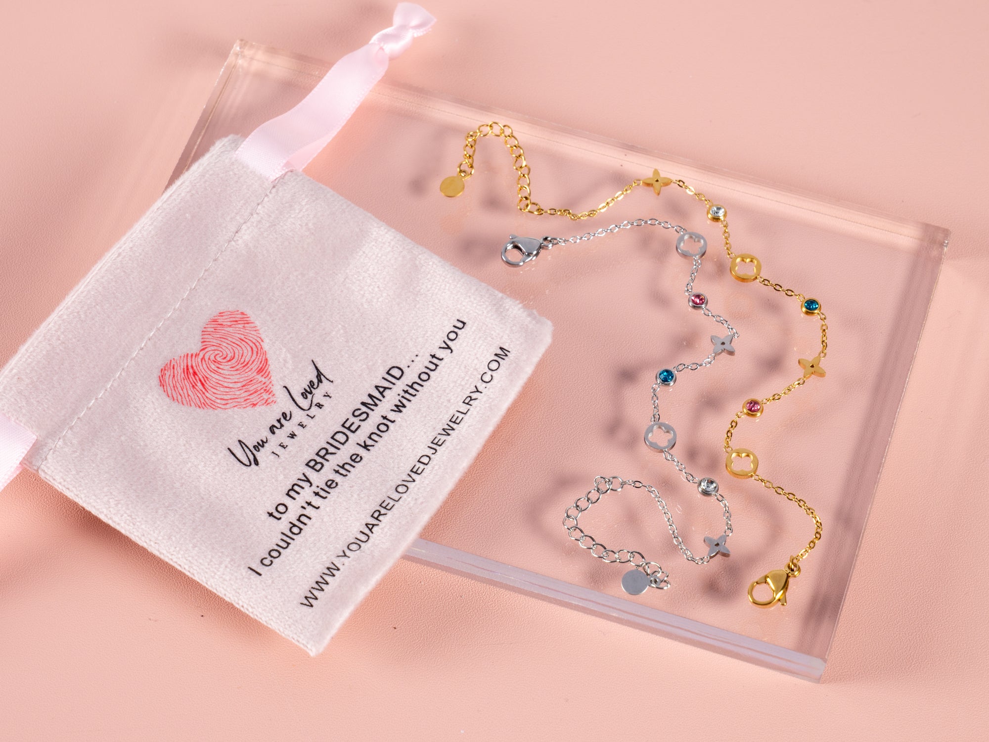 Multi Four Leaf Clover Bridesmaid Gift Bracelets