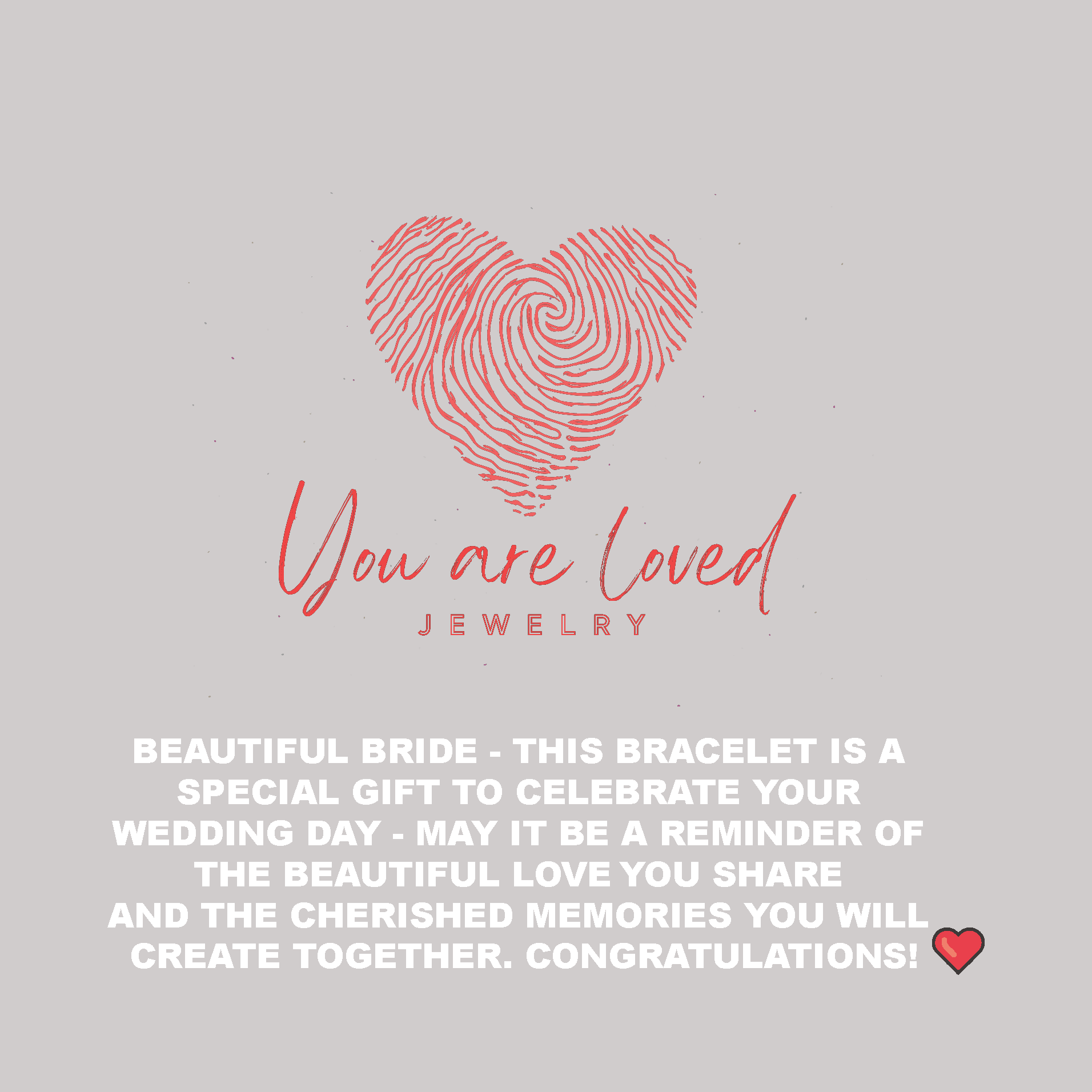 beautiful bride gift message card