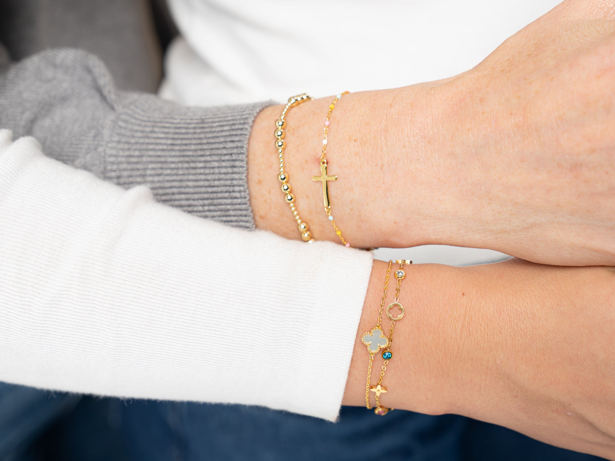 Multi Four Leaf Clover Bridesmaid Gift Bracelets