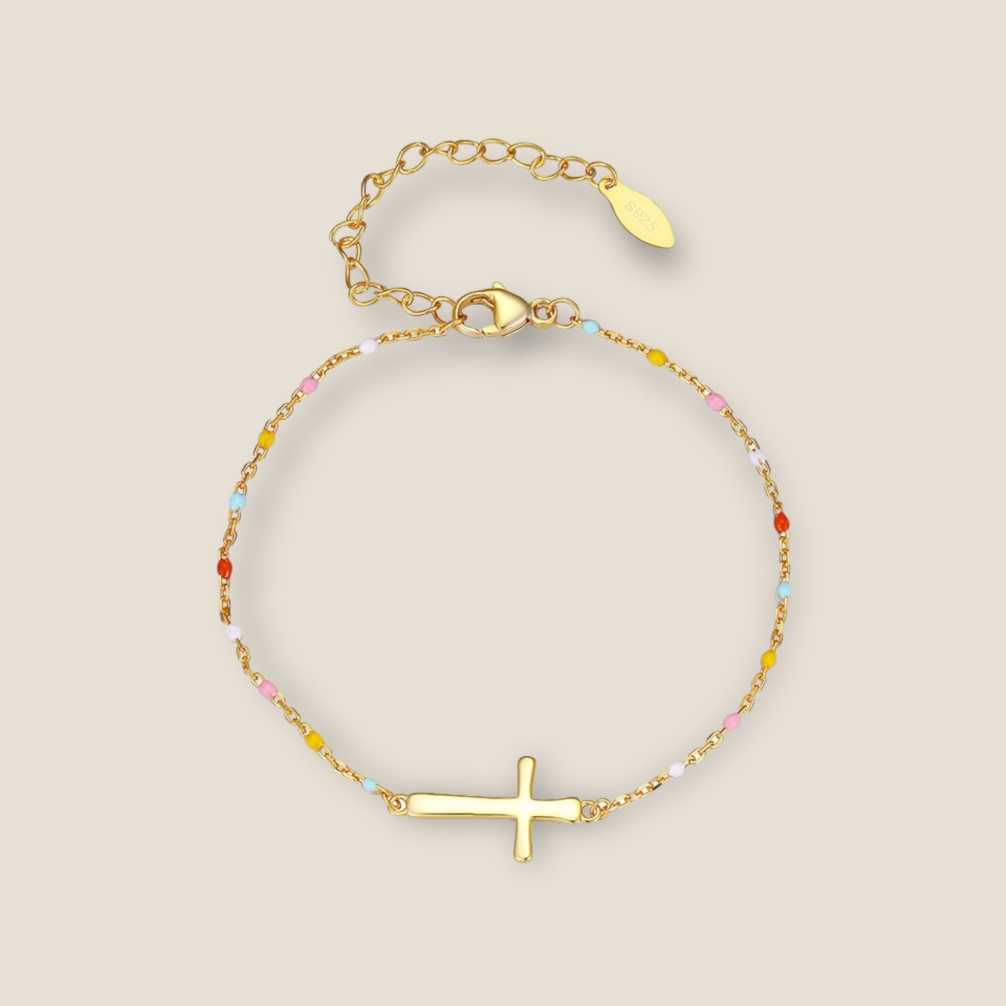 Radiant Faith Cross Bracelet Gold Bridal Collection