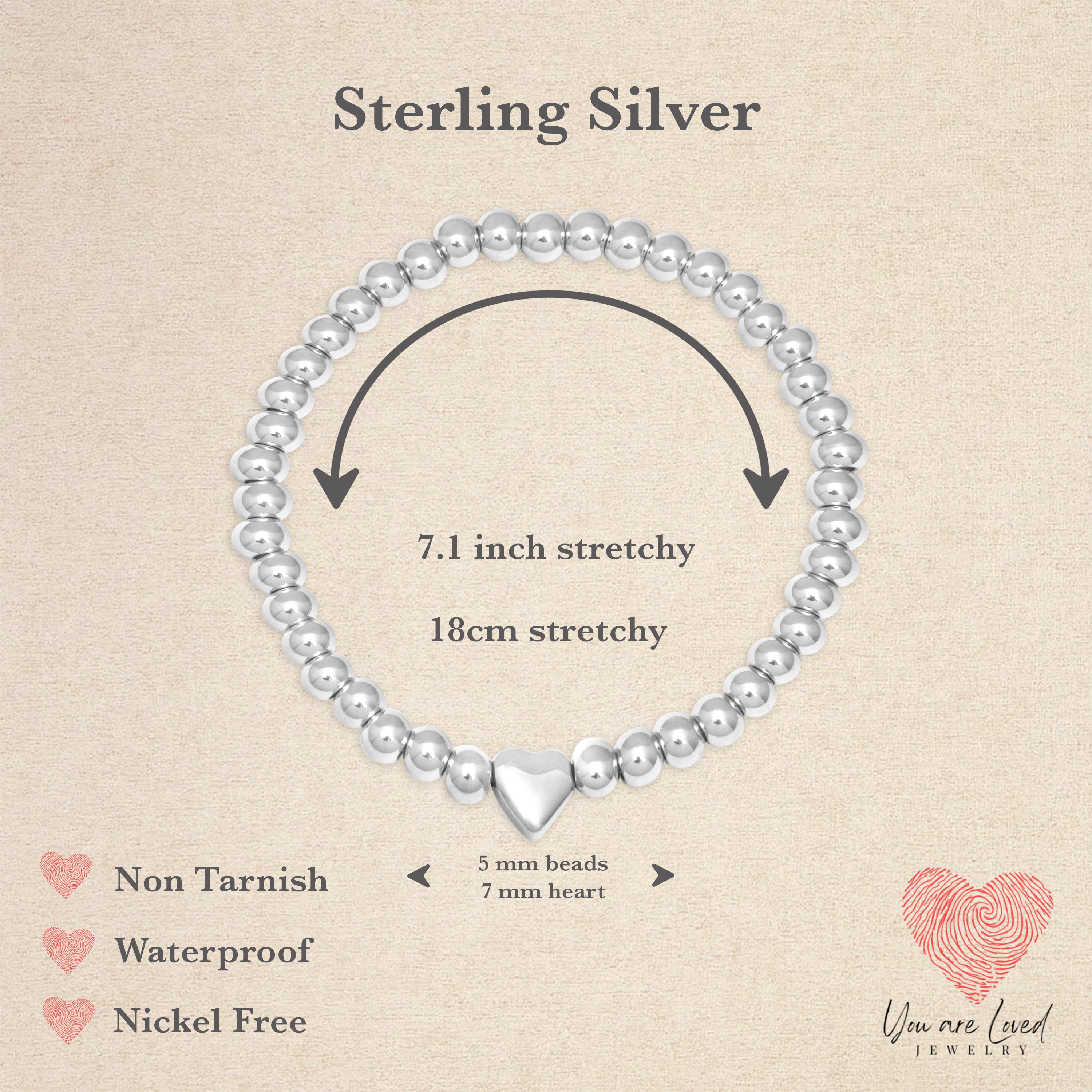 Bridesmaid Stretch Heart Bracelets