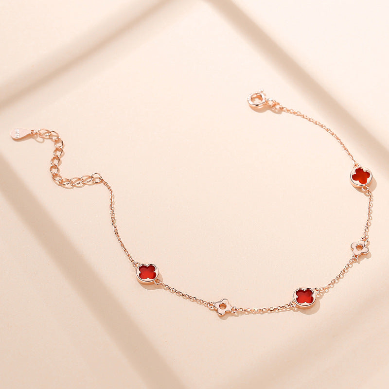 Golden Luck Clover Bracelet in Rose Gold