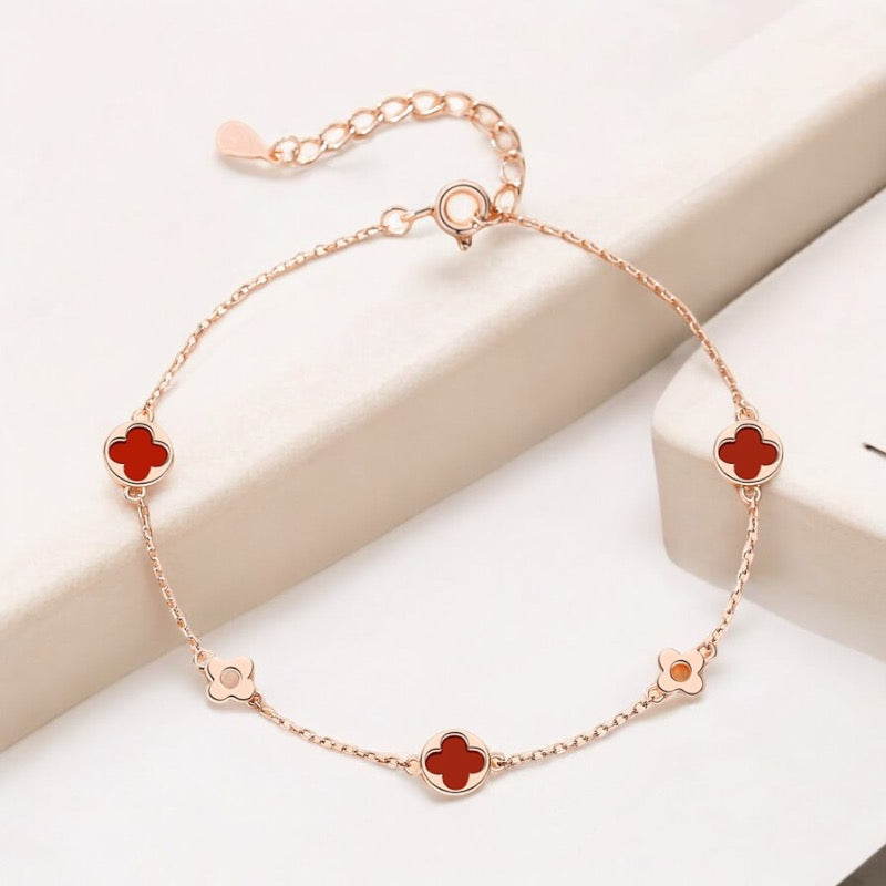 Golden Luck Clover Bracelet in Rose Gold Bridal Collection